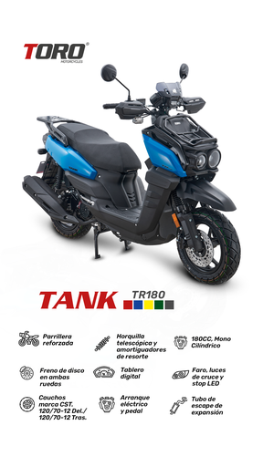 [toro-motocicleta-tank-tr180-automático-180cc] Toro | Motocicleta | Tank TR180 | Automático | 180cc