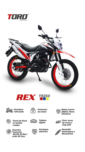 [toro-motocicleta-rex-tr250-sincrónico-250cc] Toro | Motocicleta | Rex TR250 | Sincrónico | 250cc