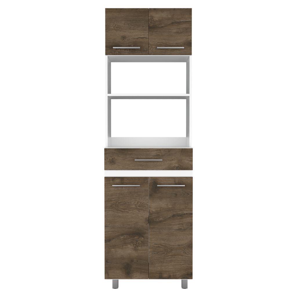 RTA | Mueble Para Microondas Luna | Cuatro Puertas Batientes  | Blanco Marqueza y Bellota