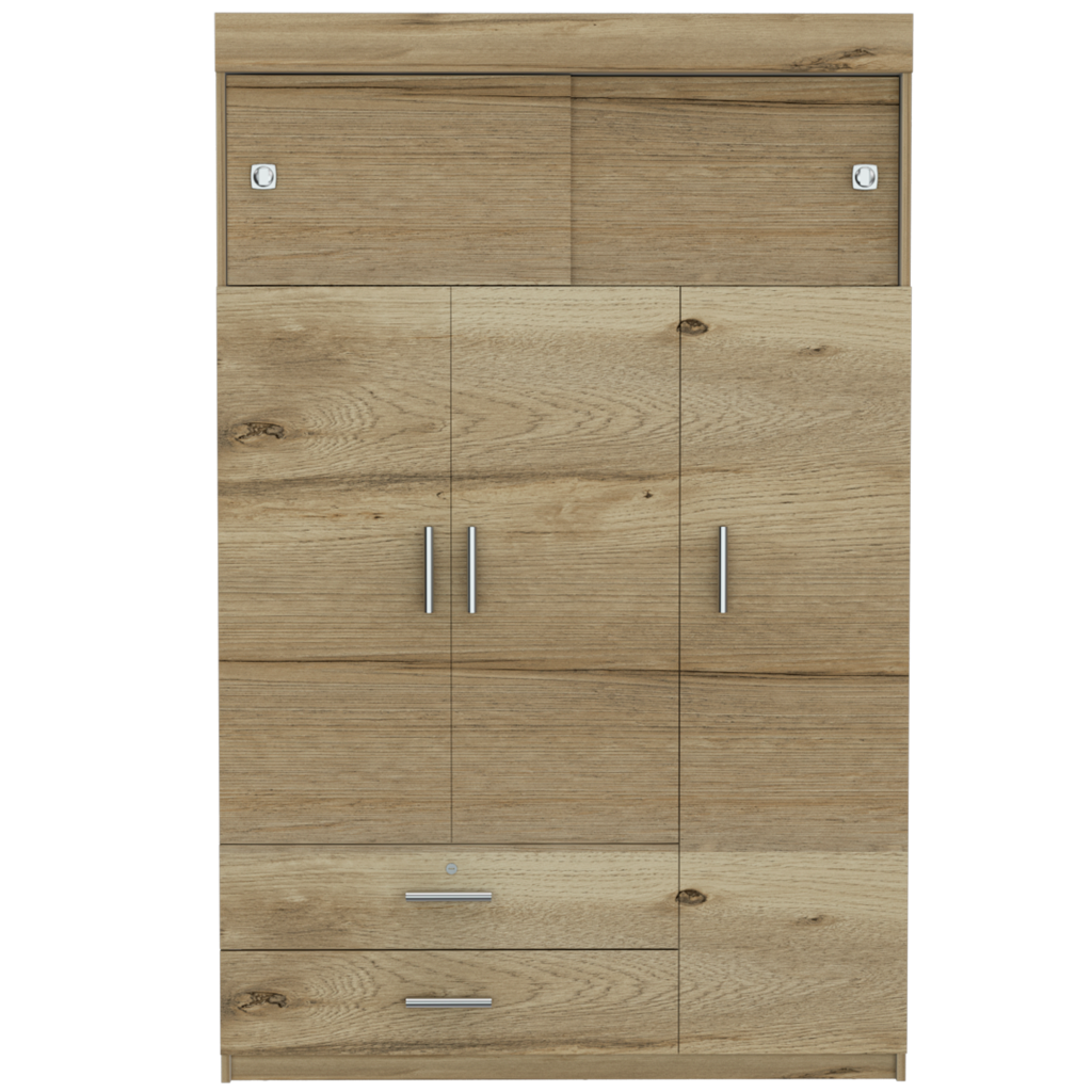 RTA  | Armario  | Tres Puertas Batientes  | Dos Puertas Deslizables | Dos Cajones | Duna y Blanco