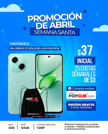 [tecno-spark-go-2023-4gb-64gb] Tecno Spark Go 1S (3GB + 64GB)