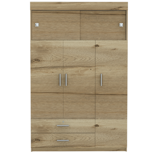[rta-armario-tres-puertas-batientes-dos-puertas-deslizables-dos Cajones-duna-y-blanco] RTA  | Armario  | Tres Puertas Batientes  | Dos Puertas Deslizables | Dos Cajones | Duna y Blanco