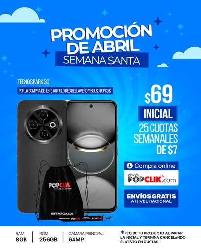[Tecno-Spark-30-8-GB-256-GB-celulares] Tecno Spark 30 (8GB + 256GB)